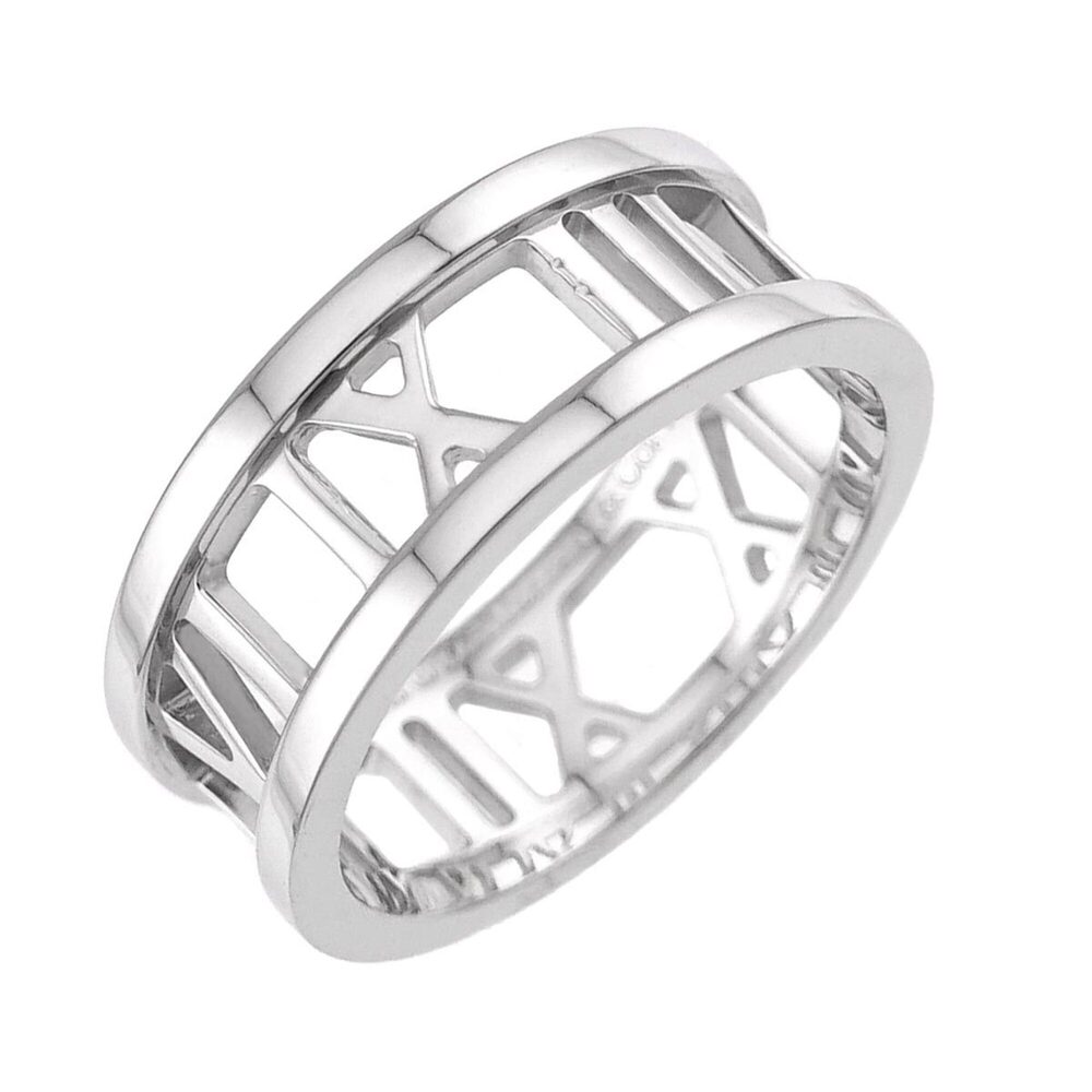Tiffany & Co. Atlas Ring, 18K White Gold (750)